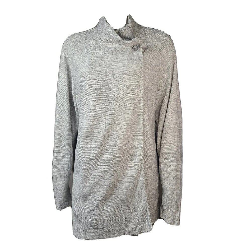 Princess Knitwear Cardigan Womens Plus Sz 1 Stephanie‎ Schuster Gray Long Sleeve